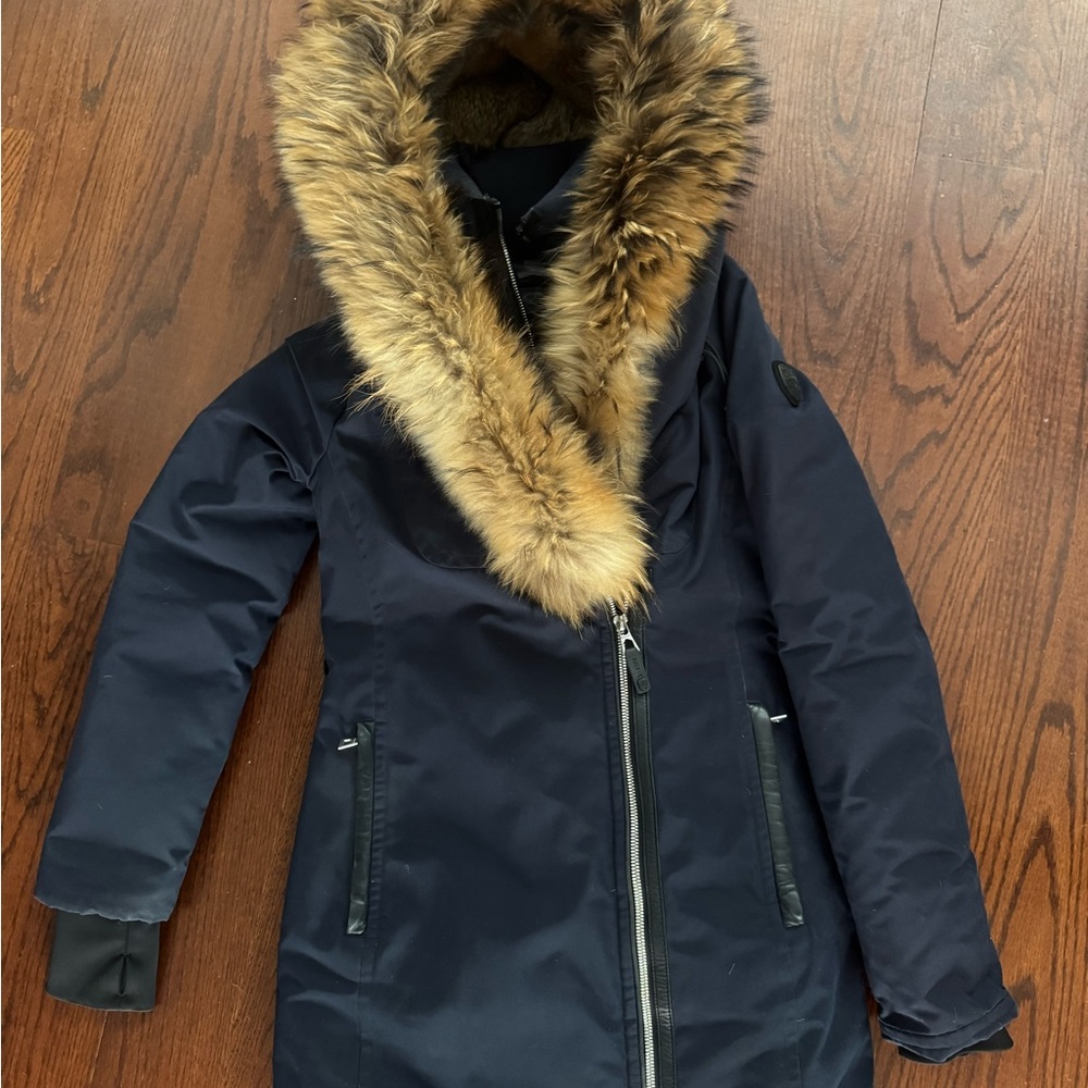 Rudsak Navy Parka with Faux Fur Trim